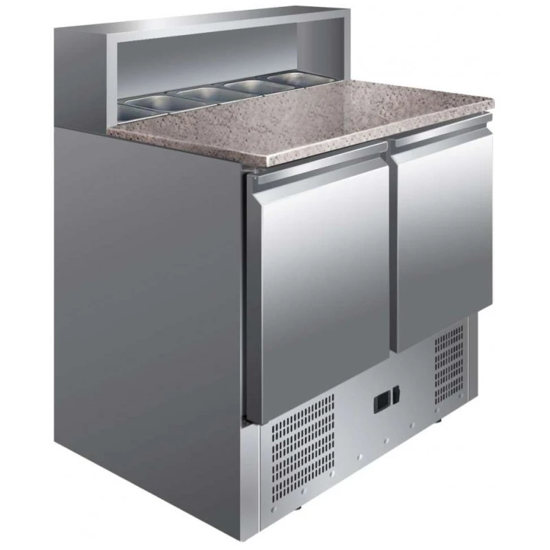 mobiliario-contract-mesa gn1 1 2 puertas preparacion ensaladas con encimera de granito de 900 x700 x1010h mm pekin ps900 1